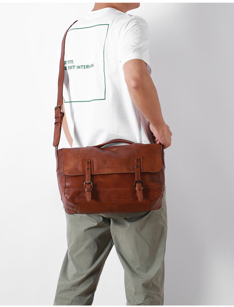 Top Layer Cowhide Messenger Bag